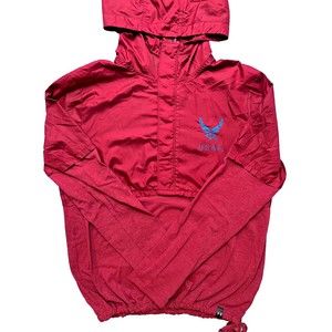 * Under Armour Small US Air Force Jacket Red Pullover Windbreaker Loose